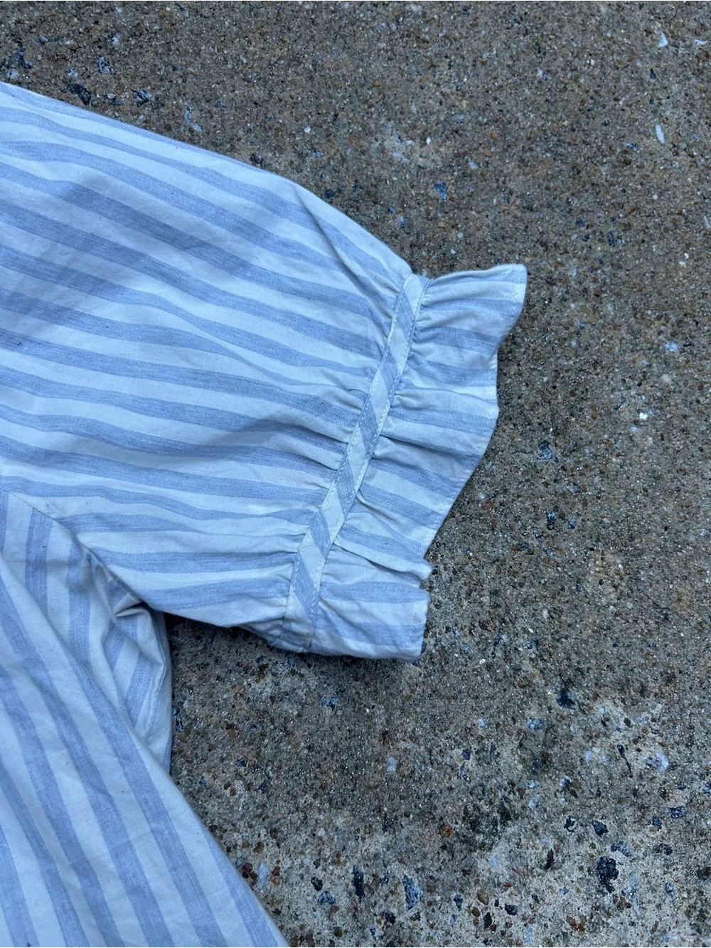 Madewell 100% Cotton Striped Peasant Blouse Blue & White Stripe Size Medium
